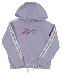 Lila mikina s logem a kapucí Reebok