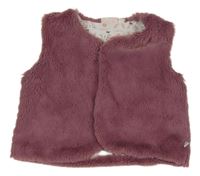 Starorůžová kožešinová podšitá vesta Liegelind