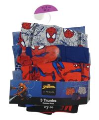 Nové - 3x boxerky se Spidermanem - červené + safírové + šedé melírované Primark
