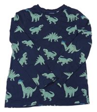 Tmavomodré triko s dinosaury C&A