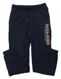 Tmavomodré tepláky s logem Jack & Jones