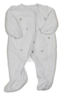 Bílý sametový overal s kuřaty Mothercare