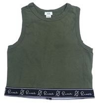 Khaki crop top River Island
