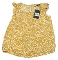 Okrovo-bílý vzorovaný lehký top Primark