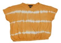 Pomerančové batikované crop tričko New Look