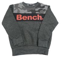 Tmavošedá mikina s logem a army vzorem Bench