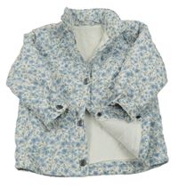 Bílo-modrá květovaná zateplená bunda Pep&Co