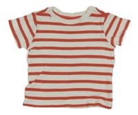 Červeno-bílé pruhované žebrované tričko Primark