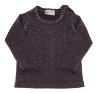 Fialovo-stříbrný lehký svetr 