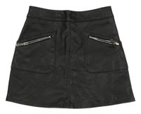 Černá koženková sukně se zipy F&F