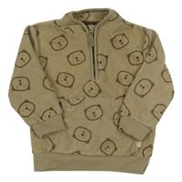 Béžová fleecová mikina s medvědy Ergee