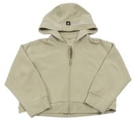 Světlebéžová propínací crop mikina s kapucí Zara