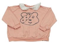 Růžová mikina s Blush a límečkem George