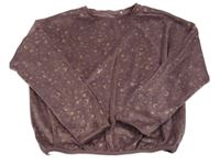 Tmavofialové sametové pyžamové triko s hvězdičkami Yigga