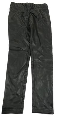 Černé koženkové legíny 