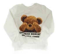 Bílá lehká mikina s medvědem 