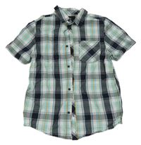 Bílo-modro-tmavomodrá kostkovaná košile C&A