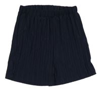 Tmavomodré žebrované lehké kraťasy shein