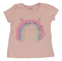 Světlerůžové tričko s kočkou Pep&Co