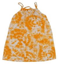 Oranžovo-bílé batikované lehké šaty H&M