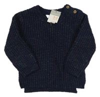 Nové - Tmavomodrý melírovaný svetr Primark