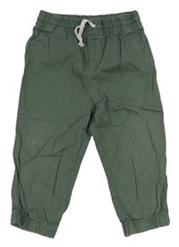 Khaki plátěné cuff kalhoty H&M