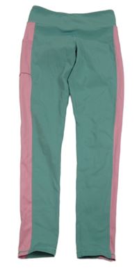 Zeleno-růžové sportovní legíny H&M