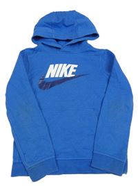 Modrá mikina s logem a kapucí Nike