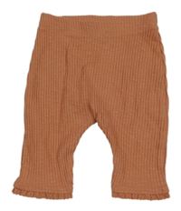 Broskvové žebrované legíny s krajkou George