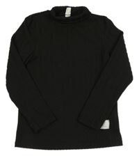 Černý žebrovaný úpletový rolák Shein