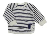 Bílo-tmavomodrý pruhovaný svetr s pejskem Dunnes Stores