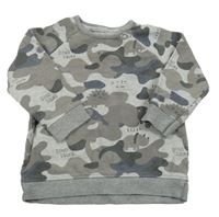 Šedo-béžovo-modrá army mikina s diny George