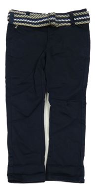 Tmavomodré plátěné skinny kalhoty s páskem Orchestra 