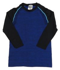 Tmavomodro-černé funkční triko Pocopiano