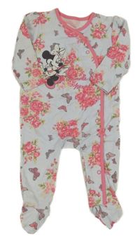 Světlemodro-růžový květovaný overal s Minnie George