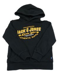 Černá mikina s nápisy a kapucí Jack & Jones