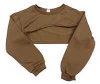 Hnědá crop mikina Shein