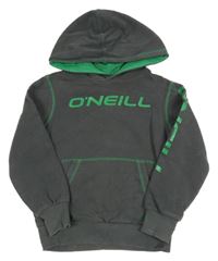 Antracitovo-zelená mikina s logem a kapucí O´neill