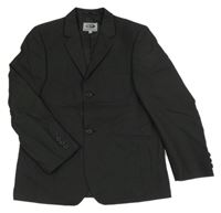 Tmavošedé pruhované slavnostní sako 