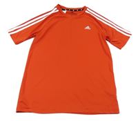 Červeno-bílé sportovní tričko s logem Adidas