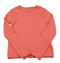 Korálové žebrované triko Next