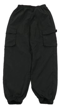 Černé cargo cuff kalhoty Shein