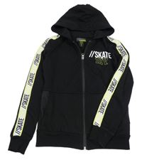 Černá propínací mikina s nápisy a kapucí Pocopiano