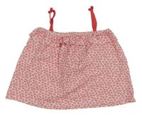 Bílo-červený vzorovaný top s volánkem Okaidi