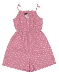 Nové - Růžový kraťasový overal s motýlky Primark