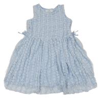 Světlemodré perforované šaty se srdíčky H&M