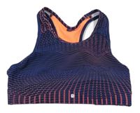 Tmavomodro-neonově oranžová vzorovaná sportovní lambáda 