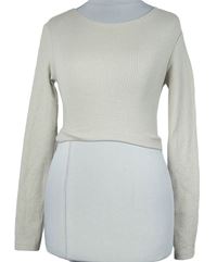 Dámské béžové žebrované crop triko Zara 