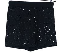 Dámské černé třpytivé kraťasy Shein 