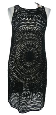 Nové - Dámské černé háčkované šaty Primark 